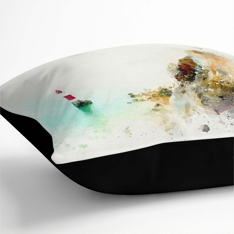 Square Throw Cushion, Black, 40cm H x 40cm W x 15cm D