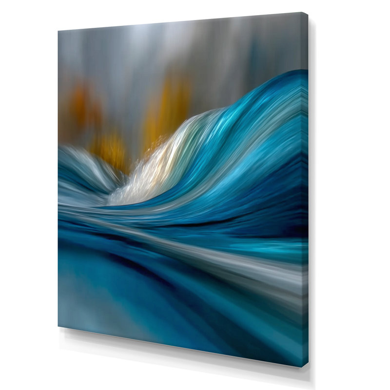 «Yellow Blue Wave», reproduction d'art sur toile, H 40 po x l 30 po, Toile tendue, Ne s’applique pas