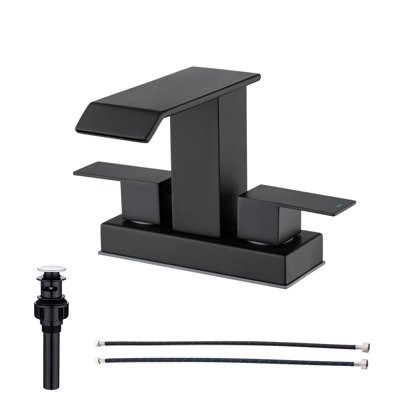 Centerset 2-handle Bathroom Faucet with Drain Assembly