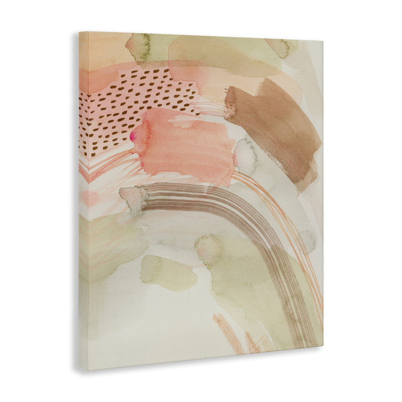 Art mural abstrait sur toile Funky Blush & Beige par Grace Popp, H 20 po x l 16 po
