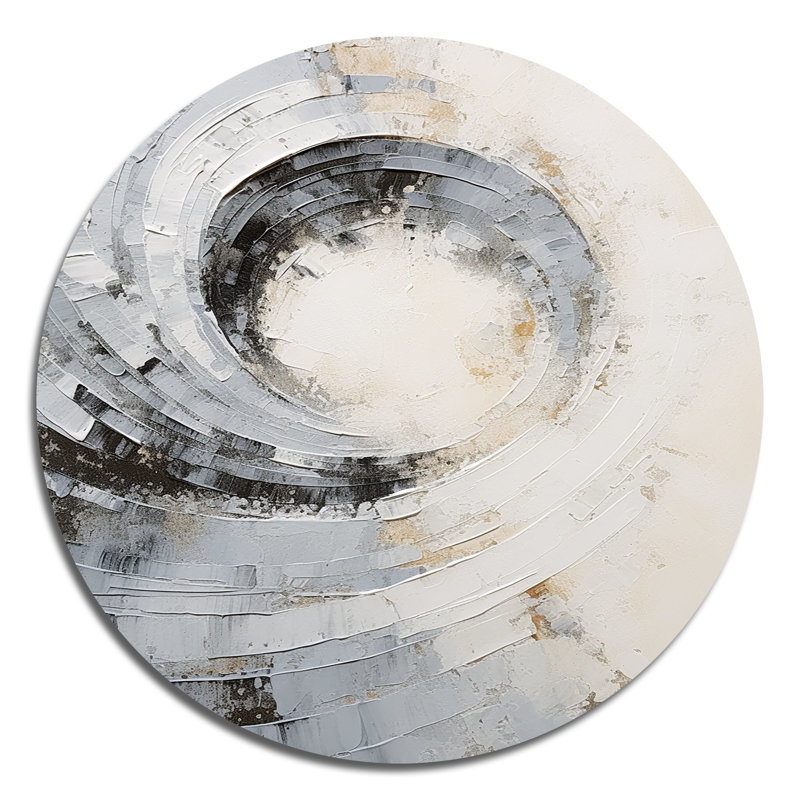 Cidnie - Reproduction d'art abstrait en métal rond, H 36 po x l 36 po