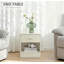 Table d'appoint avec tiroir et tablette de rangement, table de bout pour toutes les pièces, grain de bois blanc-44217907