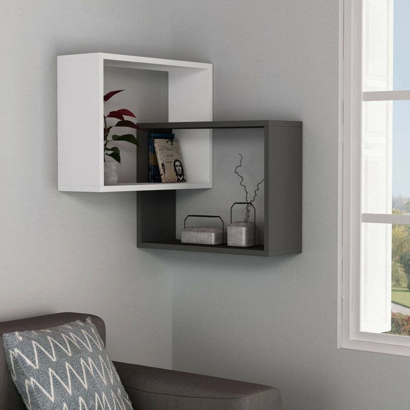 Isabelle 2 Piece Square, 26.77 H" x 26.77 W" x 23.62D", White/Anthracite