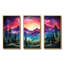 «Mauve Aurora Borealis Mountains II - Winter Mountains», art mural-940540825-940540802