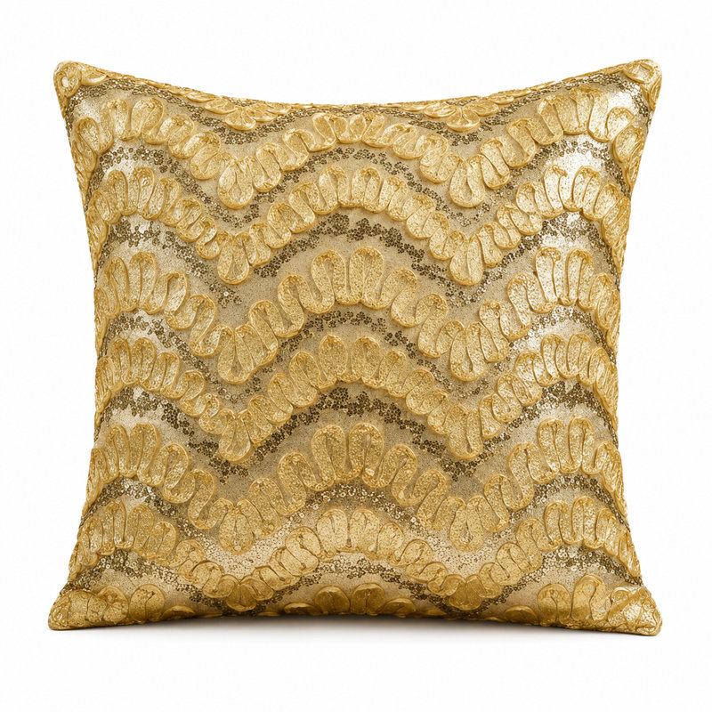 Coussin Golden Waves, Doré