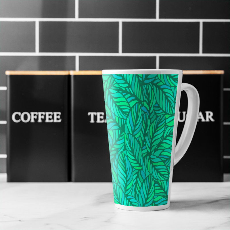 Leaves Pattern Designer Latte Mug