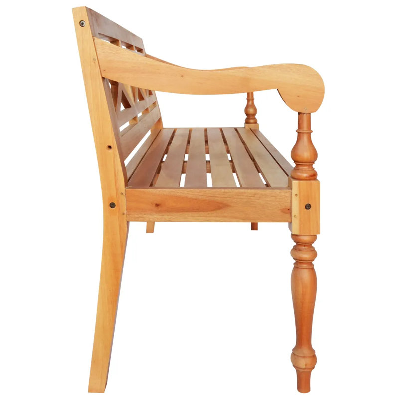 Broaddus Solid Wood Bench, Light Brown