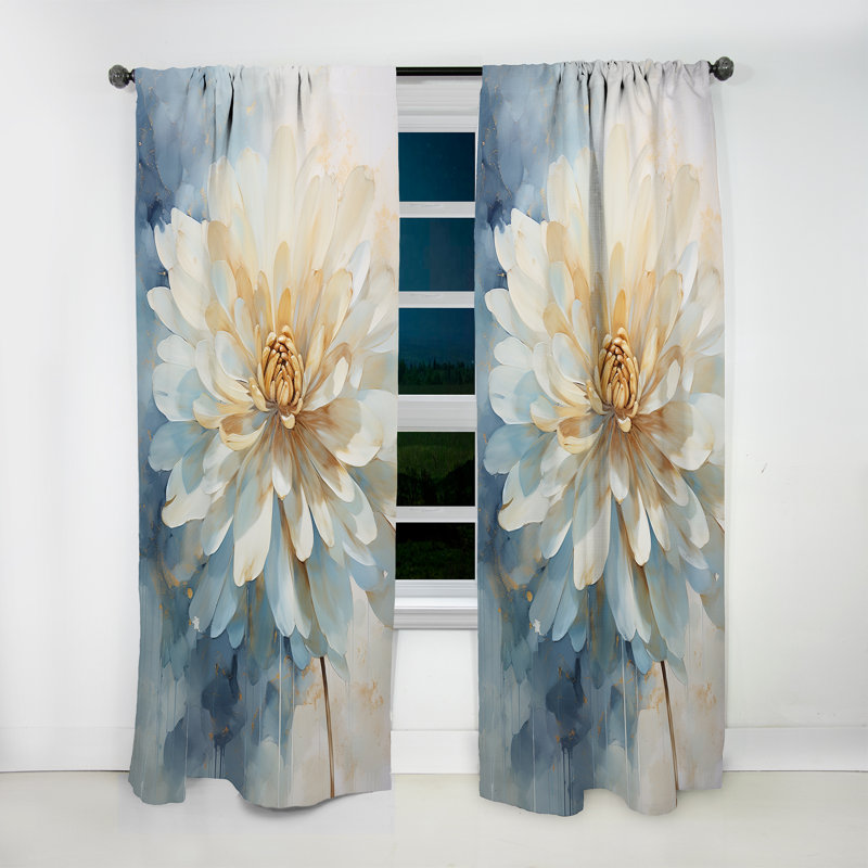 Joelle - Rideau obscurcissant floral Dahlia - 1 panneau, L 52 po x L 84 po