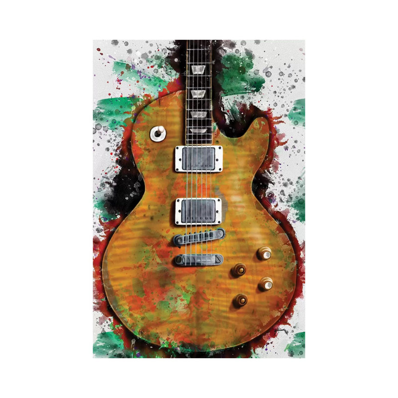 Gary Moore's Electric Guitar 1 Piece Painting on Canvas, 30.48cm H x 20.32cm W x 1.91cm D, Wrapped Canvas