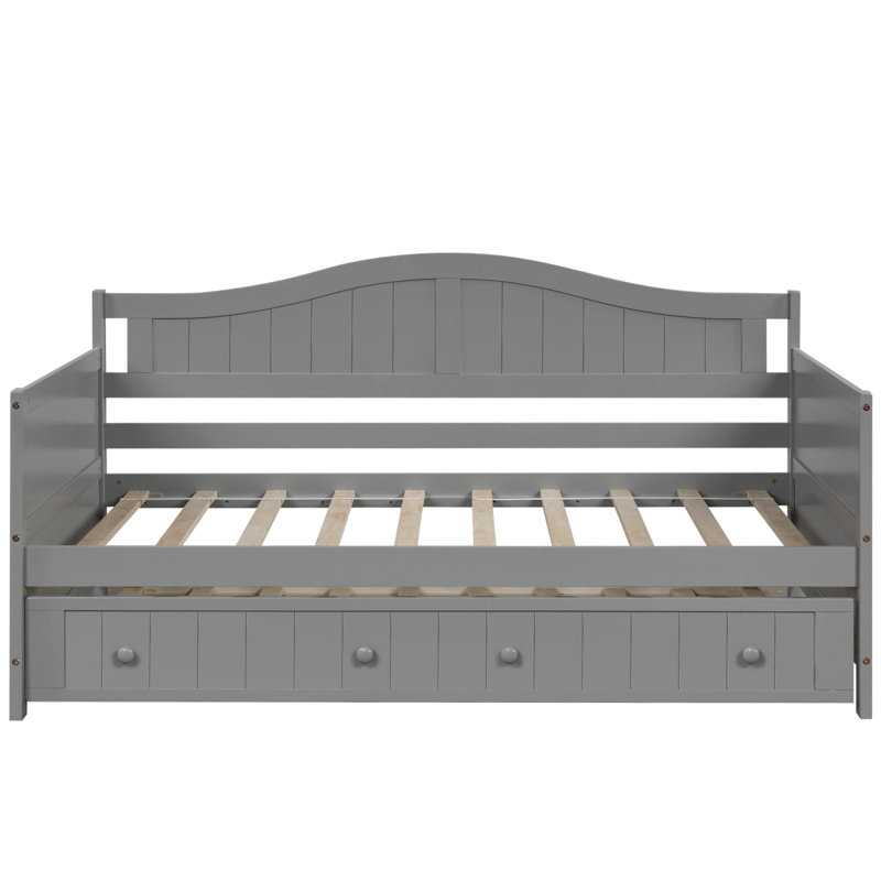 Calcifer Kids Twin Daybed, Gray, Included Trundle