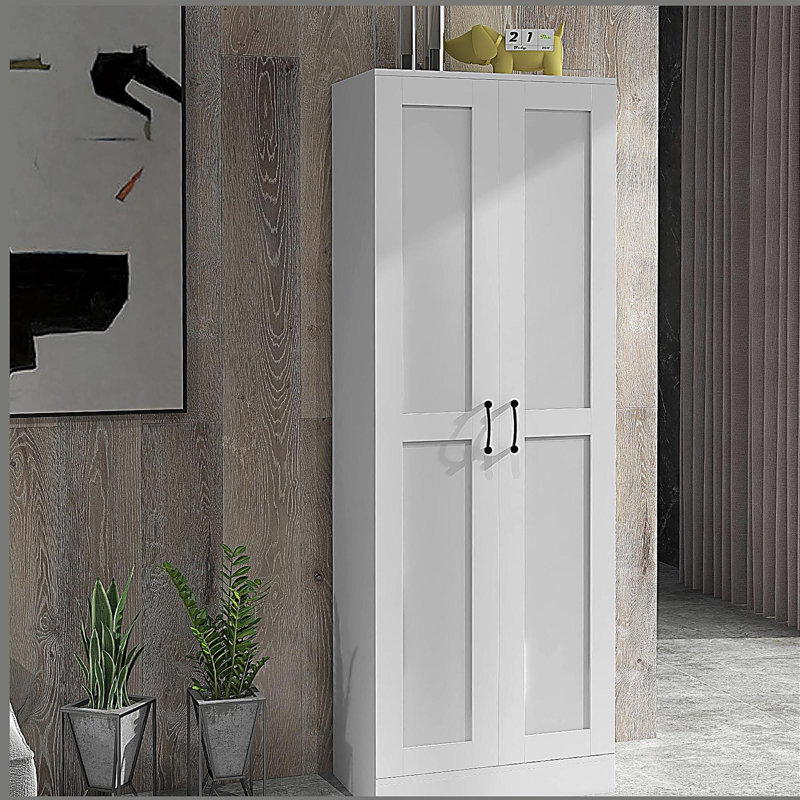 Armoire de rangement de 69 po de hauteur avec tablettes de rangement mobiles et armoire garde-manger moderne avec portes