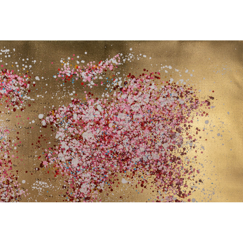 Hand -painted flowering world acrylic painting