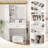 Compact Vanity Table With Mirror, Led Lights, Power Outlet, And Stool, Small Bedroom Dressing Desk White