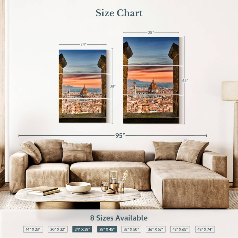 Masam Florence vue du sommet, Italie, H 38 po x l 24 po