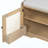 Rustic Storage Bench, Multifunctional Wood Entryway Shoe Bench with Removable Cushion, Woven Rattan Doors & Adjustable Shelves-565311971