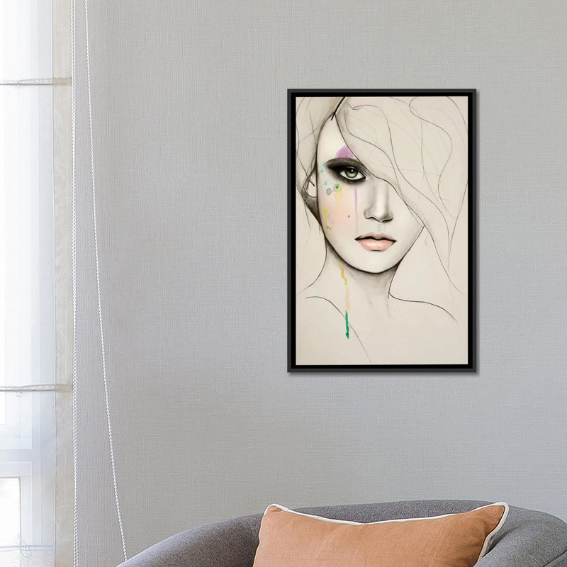 « division », impression sur toile, H 26 po x l 18 po x P 1,5 po, Toile avec cadre flottant noir, Pas de tapis