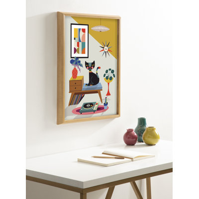 Disque tourne-disque par Rachel Lee, 3 oiseaux encadrés, art mural en verre