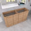 Meuble-lavabo autoportant de 152 cm (60 po) avec portes à fermeture amortie et tablette réglable, imitation chêne-133995521