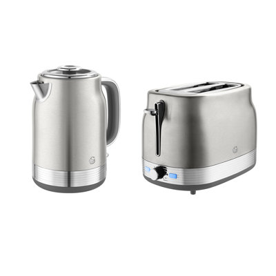 Swan Retro Kitchen Set, 1.7L Rapid Boil Traditional Kettle and 2 Slice Toaster, Non-Slip Feet