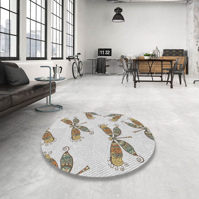 Tapis beige Karle, Rond 3 pi