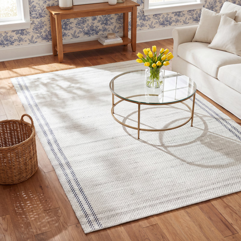 Lavande Solid Color Wool Area Rug in Gray, Rectangle 3'6" x 5'6"