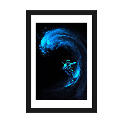 « space surf blue wave », impression sur toile