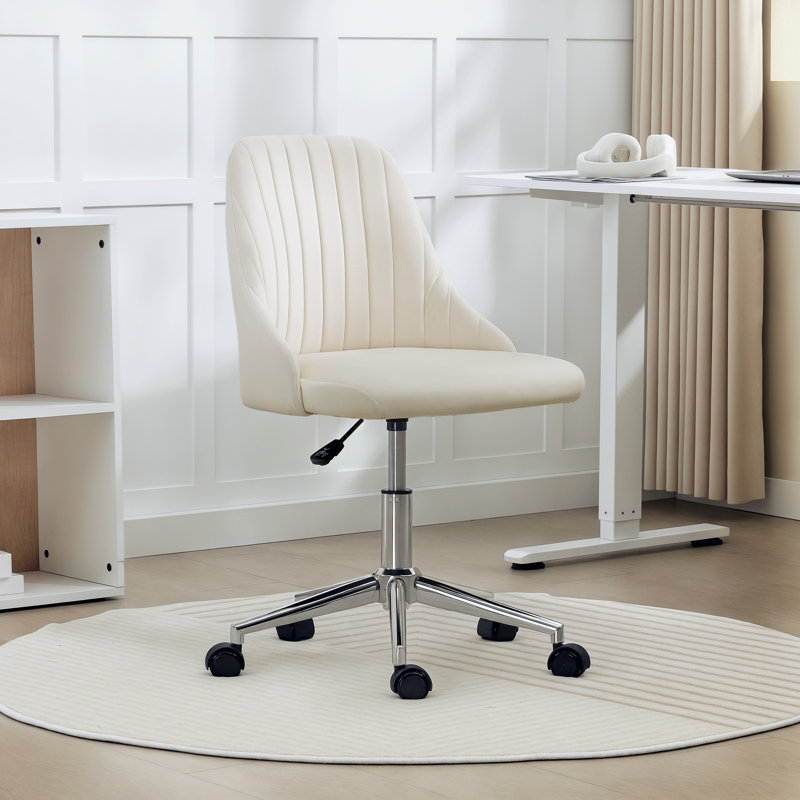 Siège de bureau Velvet, Blanc, crème