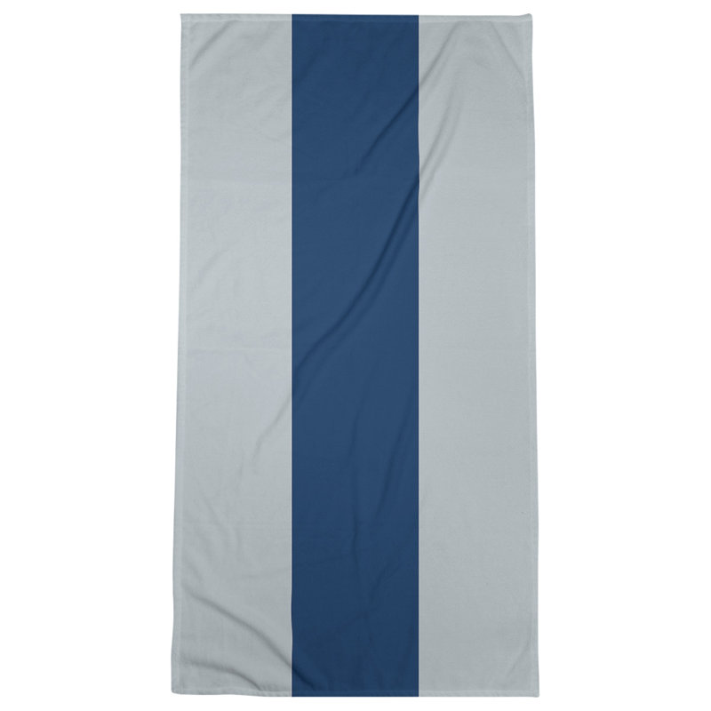 Cotton Blend Lightweight Bath Towel, Silver/Navy Blue/Silver