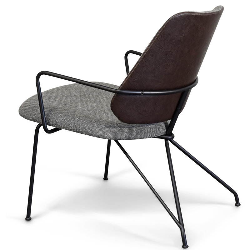 Tara Lounge Chair, Gray Polyester Blend, Black
