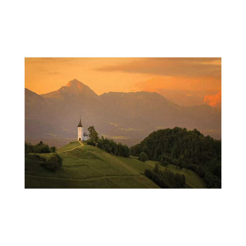 Europe, Slovenia. Chapel Of St. Primoz At Sunset. by Jaynes Gallery - Wrapped Canvas Print, 20.32cm H x 30.48cm W 1.91cm D