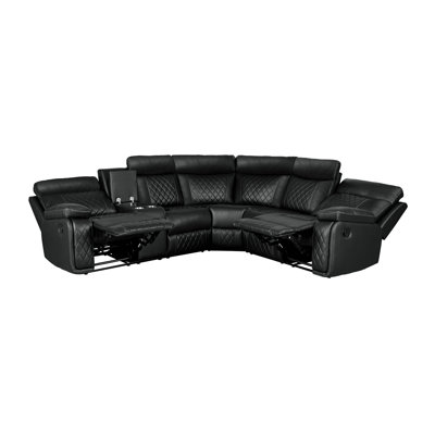 Fauteuil inclinable manuel de cinéma maison avec porte-gobelet, canapé inclinable avec rangement en polyuréthane pour le salon, cinéma maison, noir