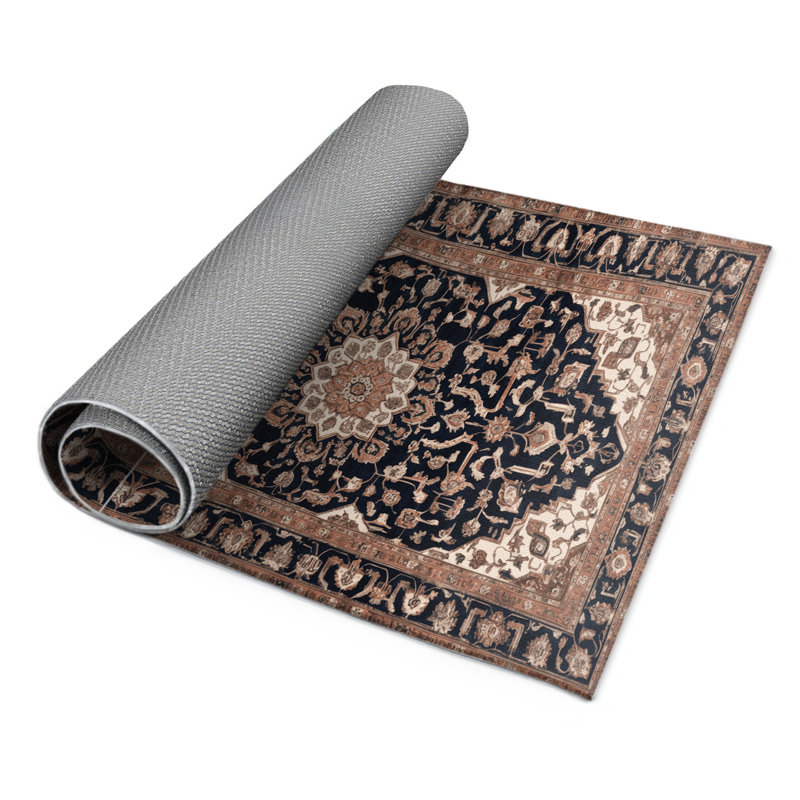 Tapis d'intérieur et d'extérieur brun Persian, Rectangle 9 pi x 12 pi