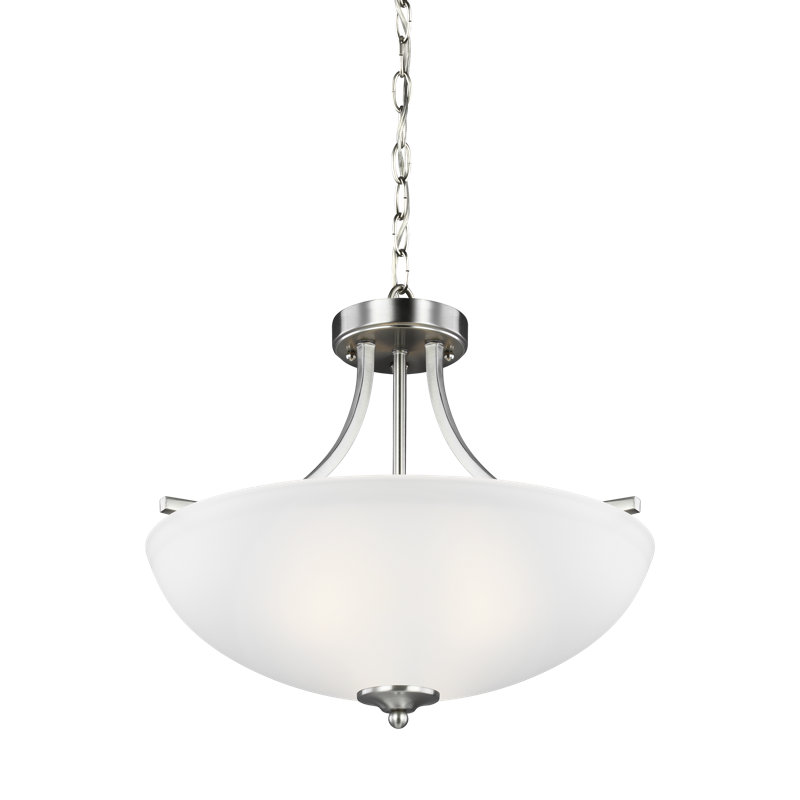 Luminaire suspendu semi-encastré Geary, Nickel brossé
