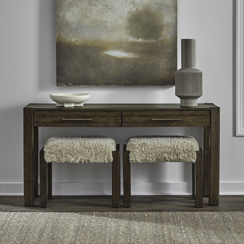Ensemble de console Arnaline avec 2 tabourets rembourrés