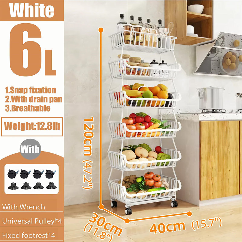 47.99'' H x 16.1'' W Utility Cart