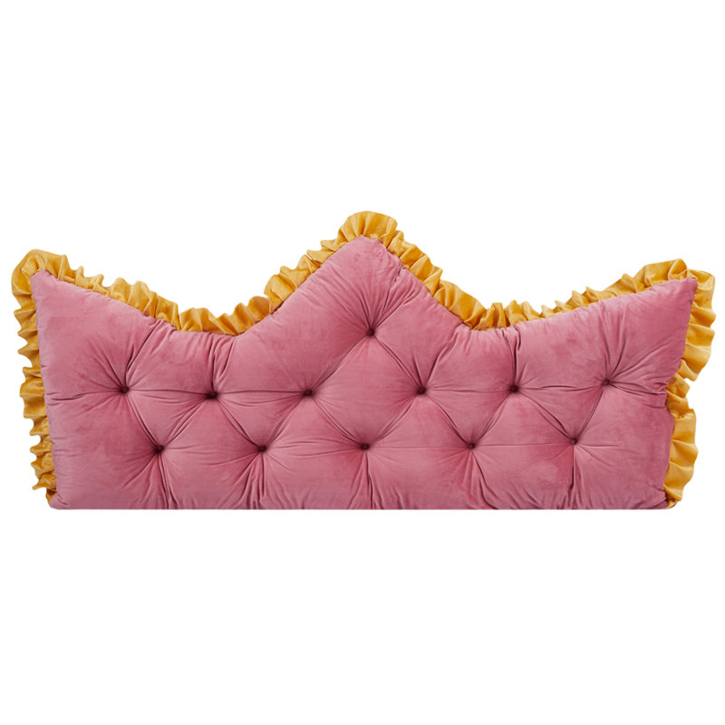 Pearl Grey Crown Upholstered Bed Headboard Cushion – The Perfect Touch for a Princess-Style Bedroom, 150cm W x 60cm D