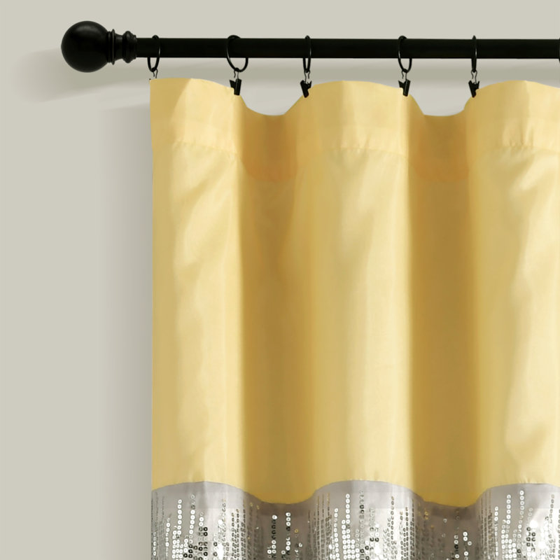 Semi Sheer Curtain Single Panel, Yellow