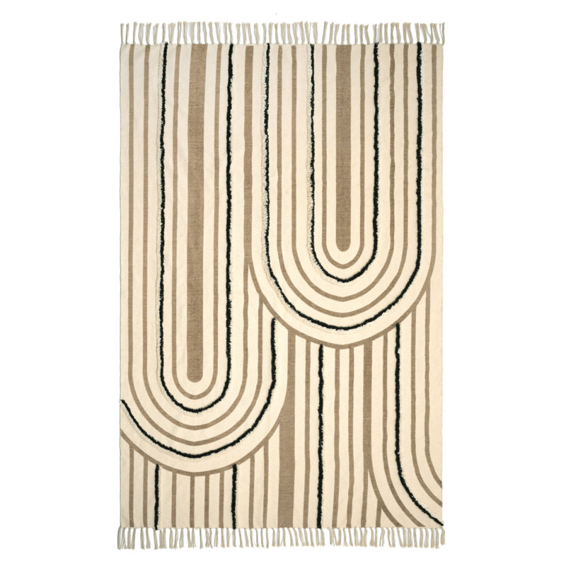 Antowan Geometric Cotton Area Rug, Rectangle 120 x 170cm