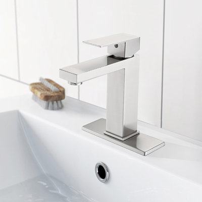 Single Handle Stainless Steel Bathroom Sink Faucet