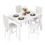 Ensemble de salle à manger 5 pièces pour 4 personnes, table de salle à manger rectangulaire avec plateau en marbre blanc et 4 chaises rembourrées à haut dossier, ensemble de salle à manger moderne pour les petits coins-repas et les petits espaces