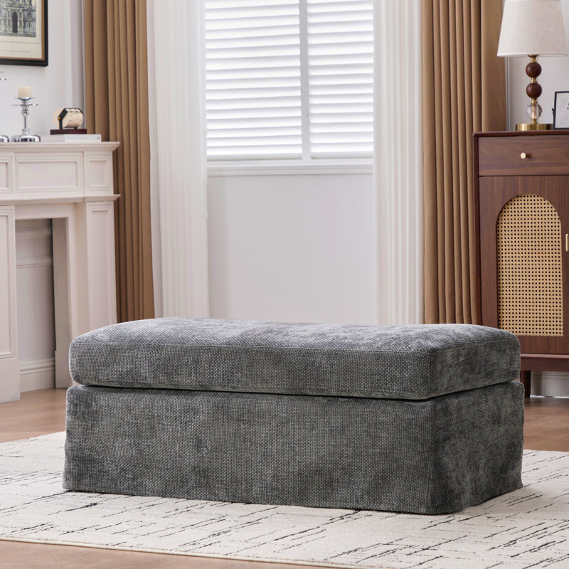 Repose-pieds en chenille l 43,7 po, Gris anthracite