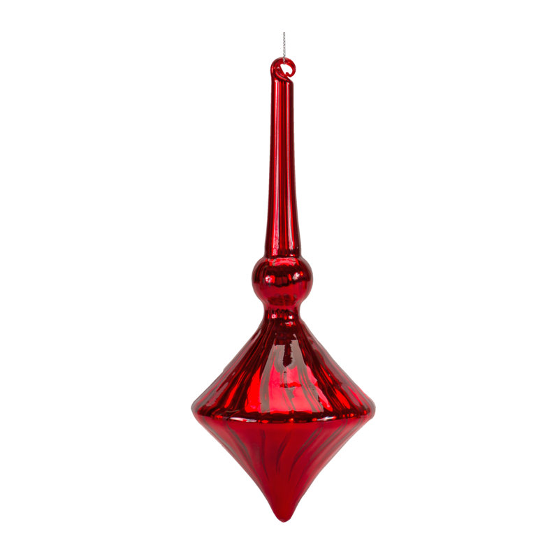 Ensemble d'ornement en verre 6 pièces, Rouge, H 5 po x l 4 po x P 4 po