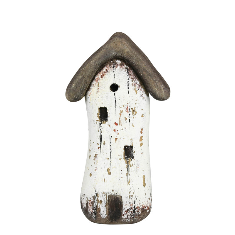 Raynald Small Rustic Wood House Sculpture