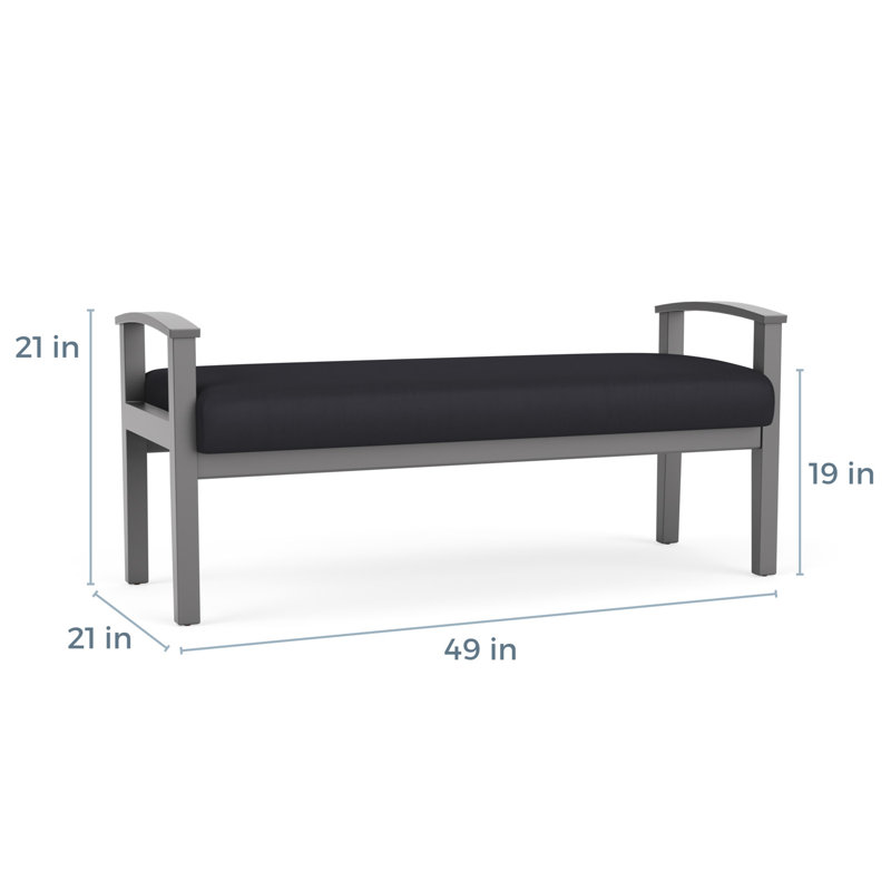 Banc en bois massif Amherst, Étain, Noir Patriot Plus