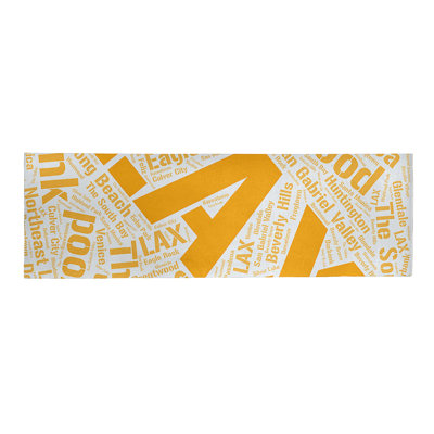 Tapis de la surface orange à tissage plat rand cites city barhood districts
