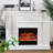White Manufactured Wood Freestanding Fireplace