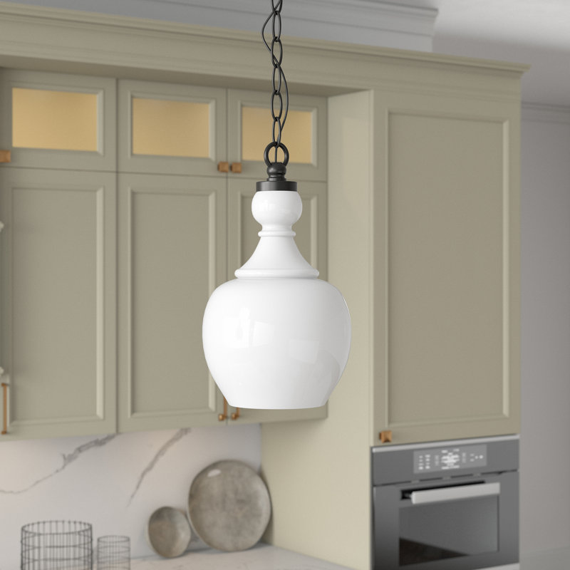 Verona 1 - Light Single Pendant, Blackened Bronze, White