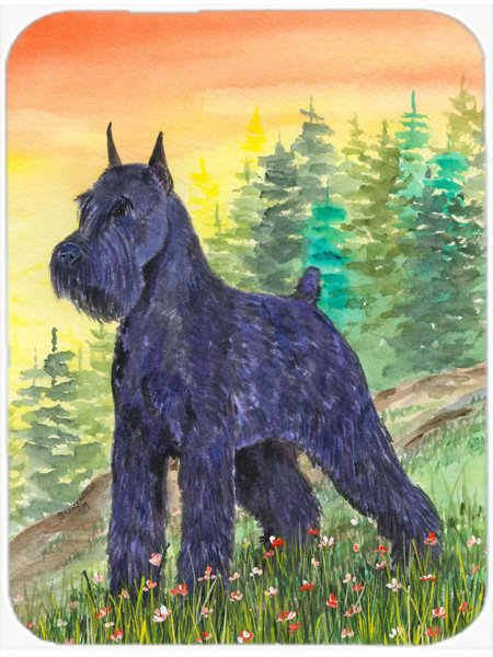 Planche à découper en verre « Black schnauzer » de Winston porter
