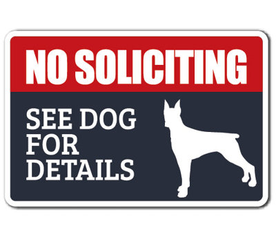 Adhésif décoratif «No Soliciting See Dog For Détails»