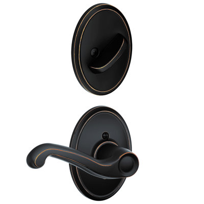 Flair Interior Lever and Single Cylinder Deadbolt Thumbturn Set (Exterior Portion Sold Separately)